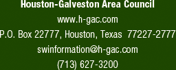 Houston-Galveston Area Council - www.h-gac.com - P.O. Box 22777 - Houston, Texas - 77227-2777 - swinformation@h-gac.com - (713) 627-3200